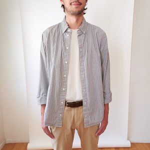 Gray & white checked American Apparel button-down